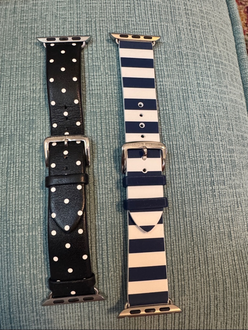kate spade Black Polka Dot and Navy White Stripe Apple Watch Bands